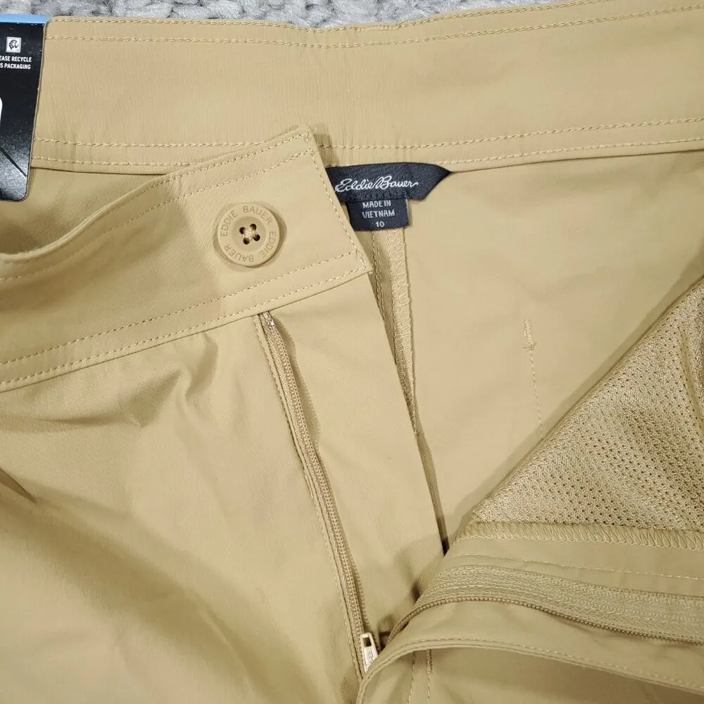 Eddie Bauer  Cargo Pocket Shorts Khaki Beige Women's Size 10 Stretch - Image 4