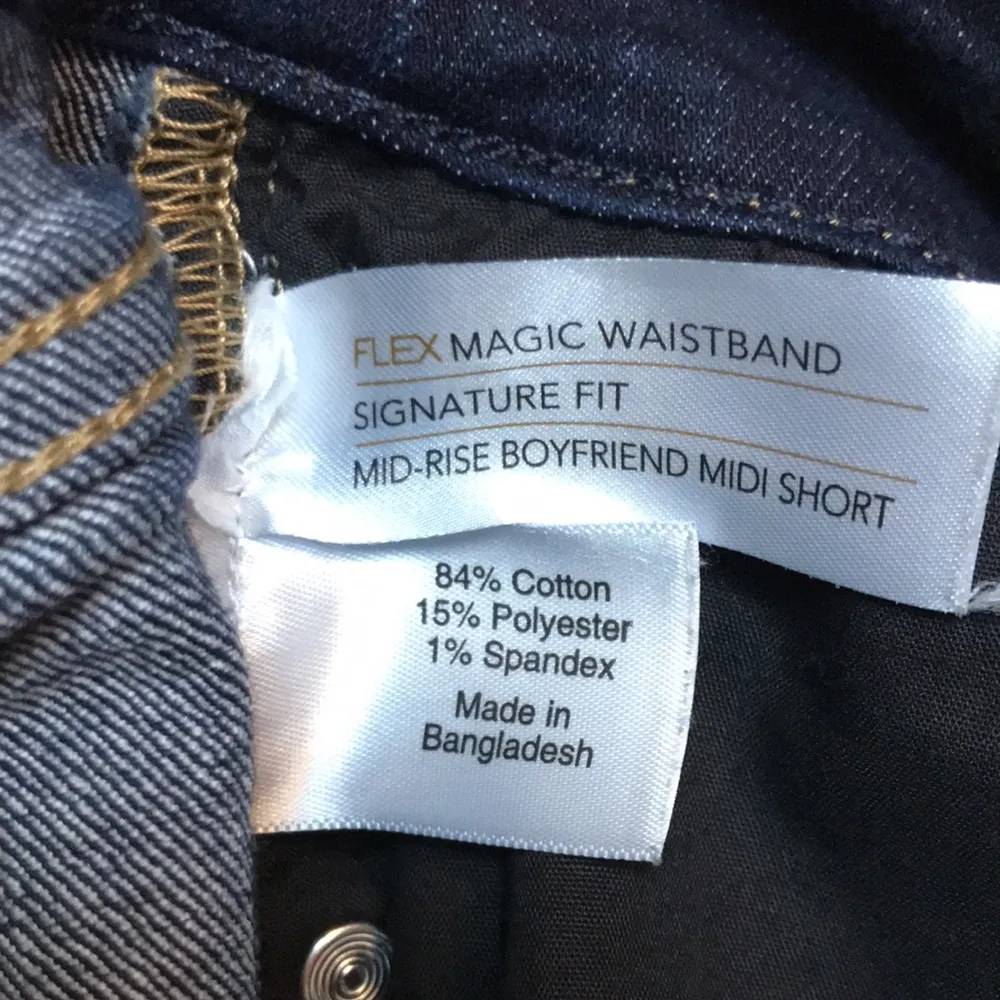 Lane Bryant Women’s Dark Wash Mid-Rise Boyfriend Midi Short Flex Magic Waist - Image 9