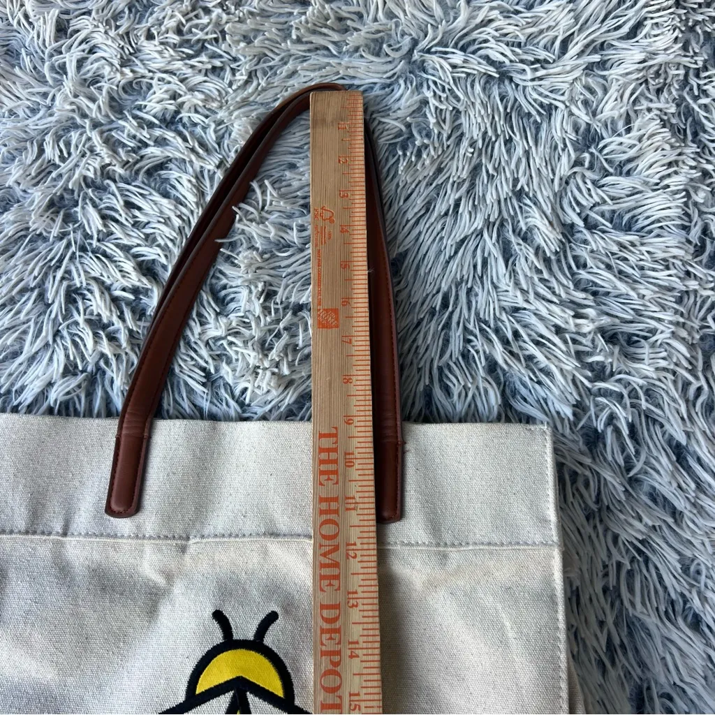 Twig And Arrow 🐝 Kind Large Canvas Tote Bag Yellow - Image 5