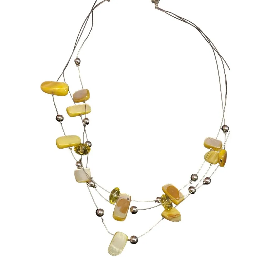 Paparazzi Yellow Stone Beaded‎ Multi-Strand Necklace Boho Chic Jewelry Set r-57 - Image 3
