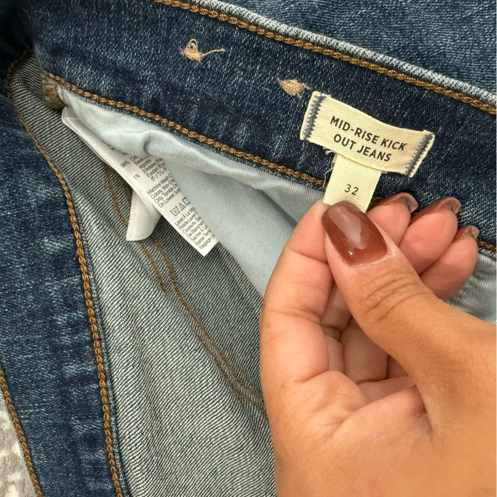 Madewell Kick Out‎ Crop Jeans Arlen Wash NM243 Size 32 - Image 5