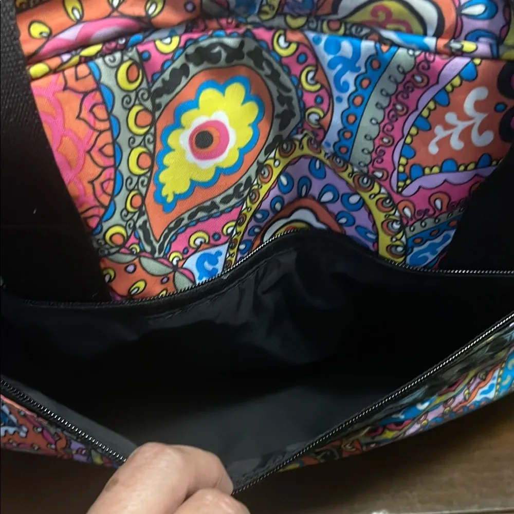 Lesportsac Red and Pink Travel Bag with Dome Top - Image 5