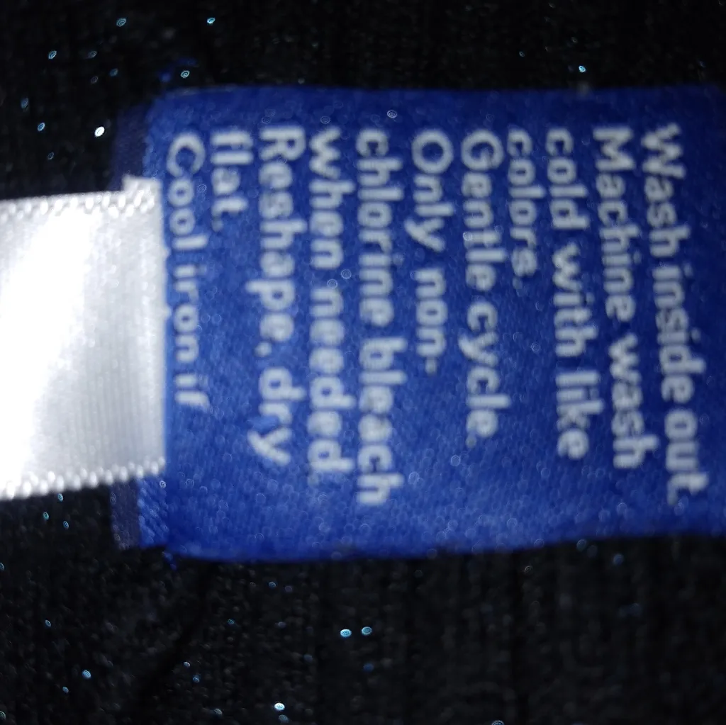 Apt.9 M Ribbed Pullover V-Neck Sweater Blue Sparkles on Black - Image 8