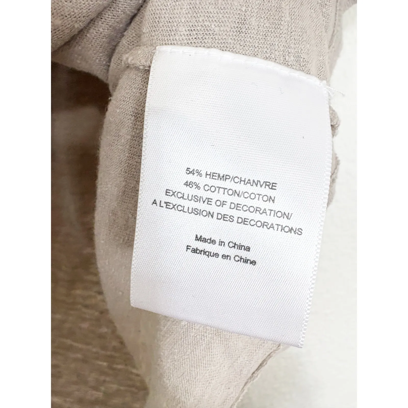 Tory Burch Hemp Cotton Jeweled Short Sleeve Size Large Beaded Cuff Lightweight - Image 4