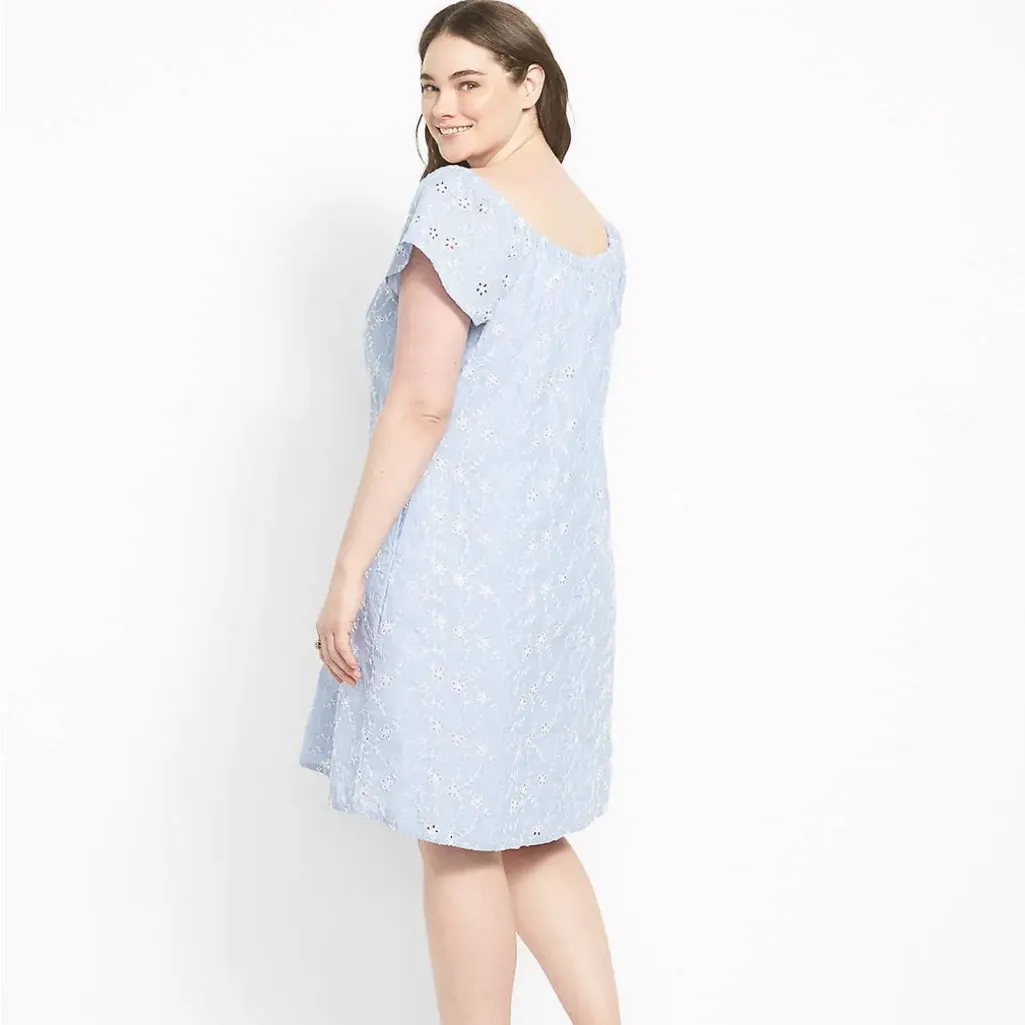 NWOT LANE BRYANT COTTON CONVERTIBLE EYELET DRESS SZ-22/24 - Image 5