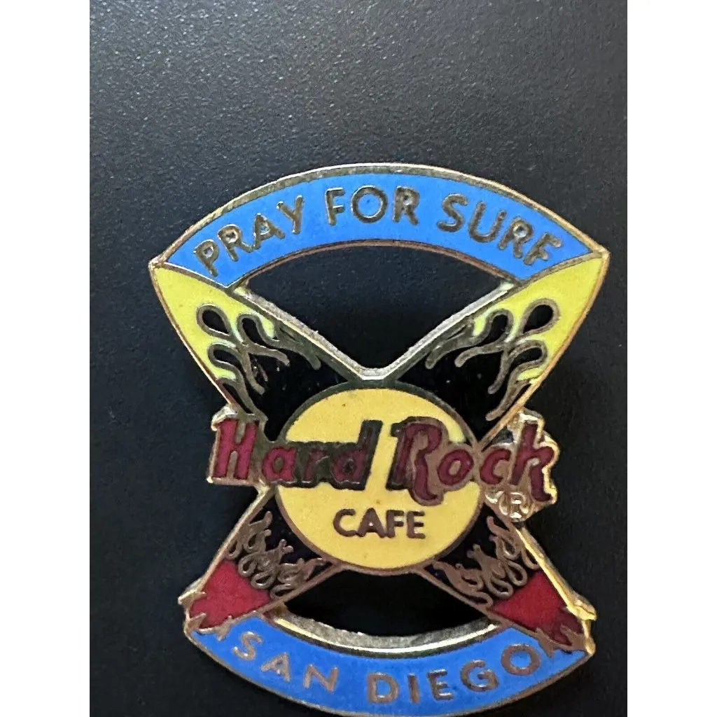 Hard Rock Cafe Pin Pray for Surf Crossed Surfboards San Diego California HRC - Image 3