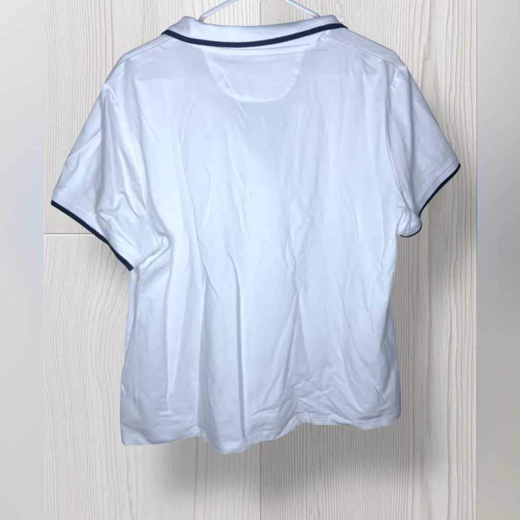 NAUTICA JEANS Women’s White Striped Collared Golf Polo - Image 3