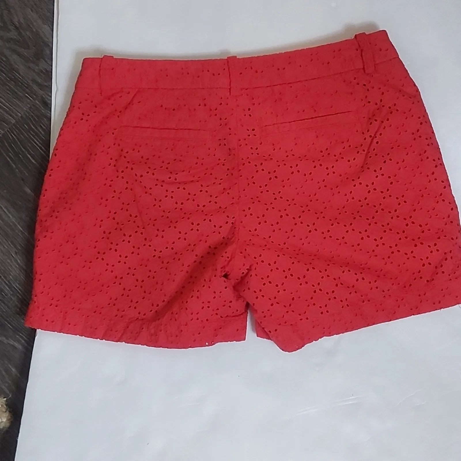 Merona Women's Red Eyelet Shorts 6 Cherry Girl Preppy Twee Rainbowcore Classic - Image 2