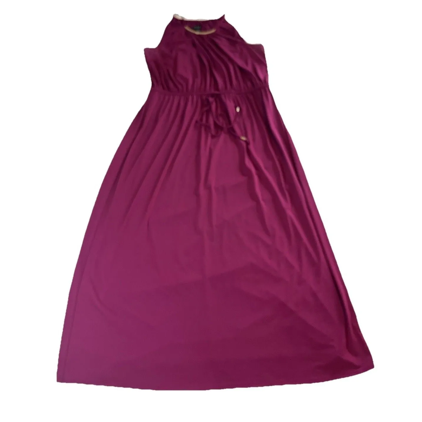 Lane Bryant Maxi Dress 18/20 Purple Metal Neckline Necklace Detail - Image 5