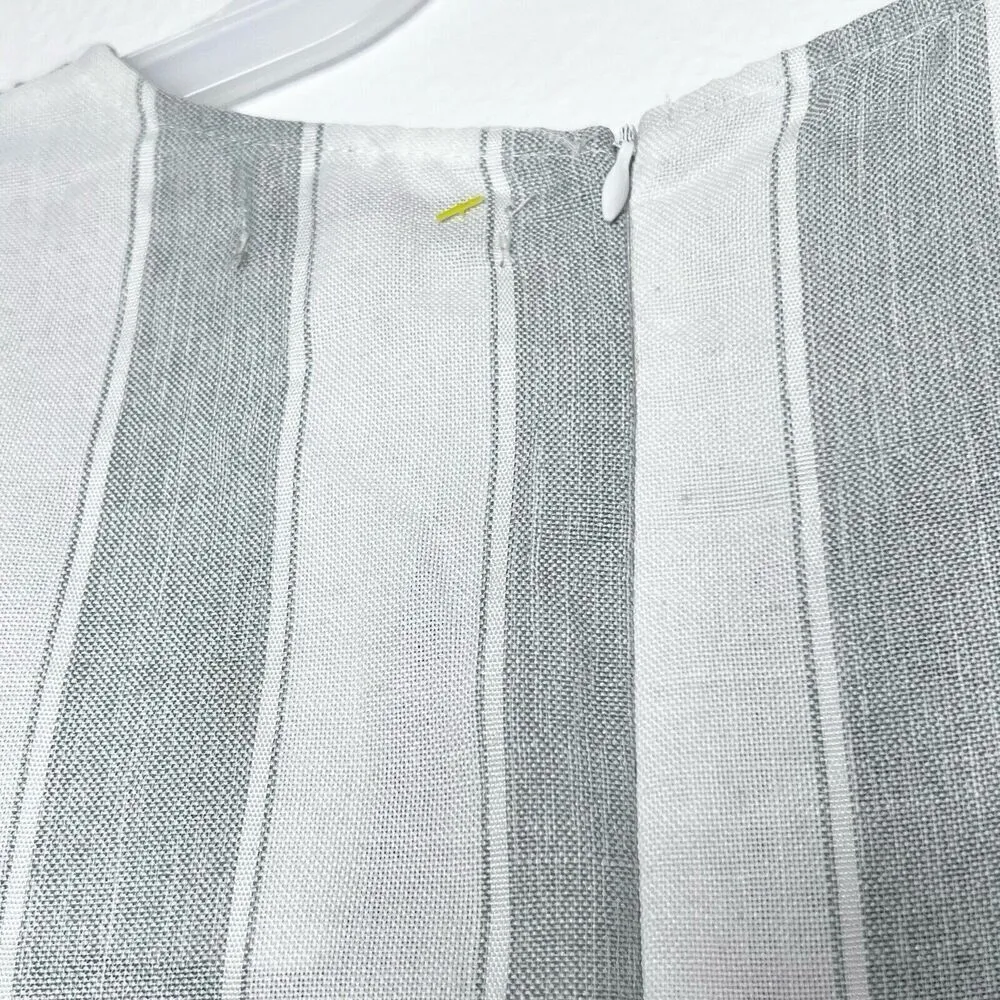 Pologram bohemian chic embroidered white gray short sleeve women blouse size S. - Image 10