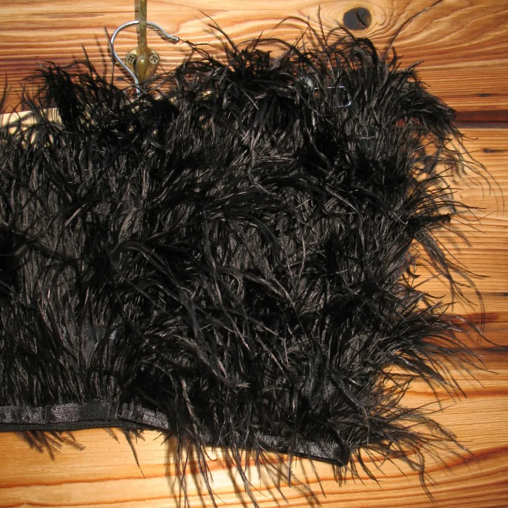 NWT En Saison Feather Trim Top Black Size XS - Image 6