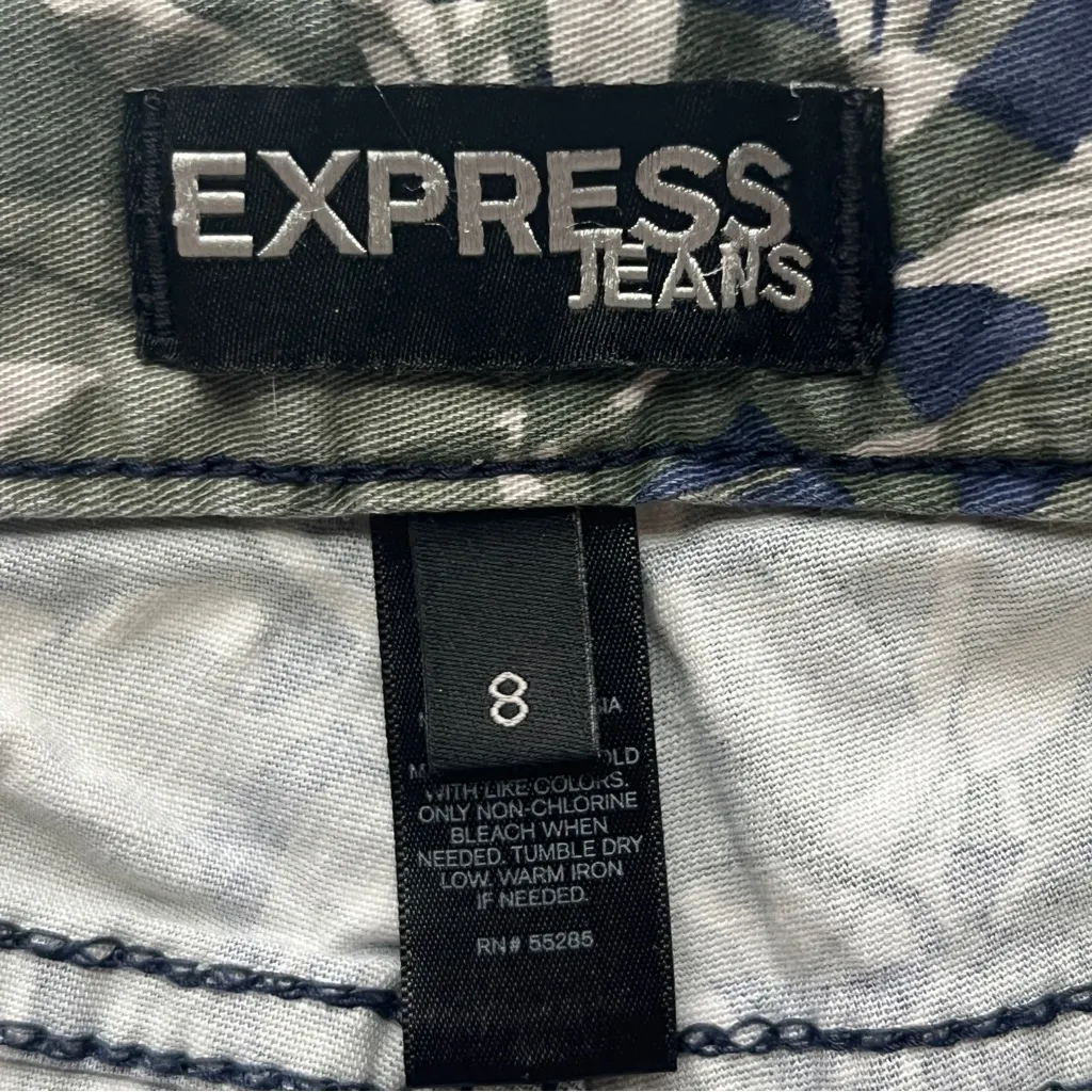 Express Camo Blue Green Y2k 90s Shorts - Image 6