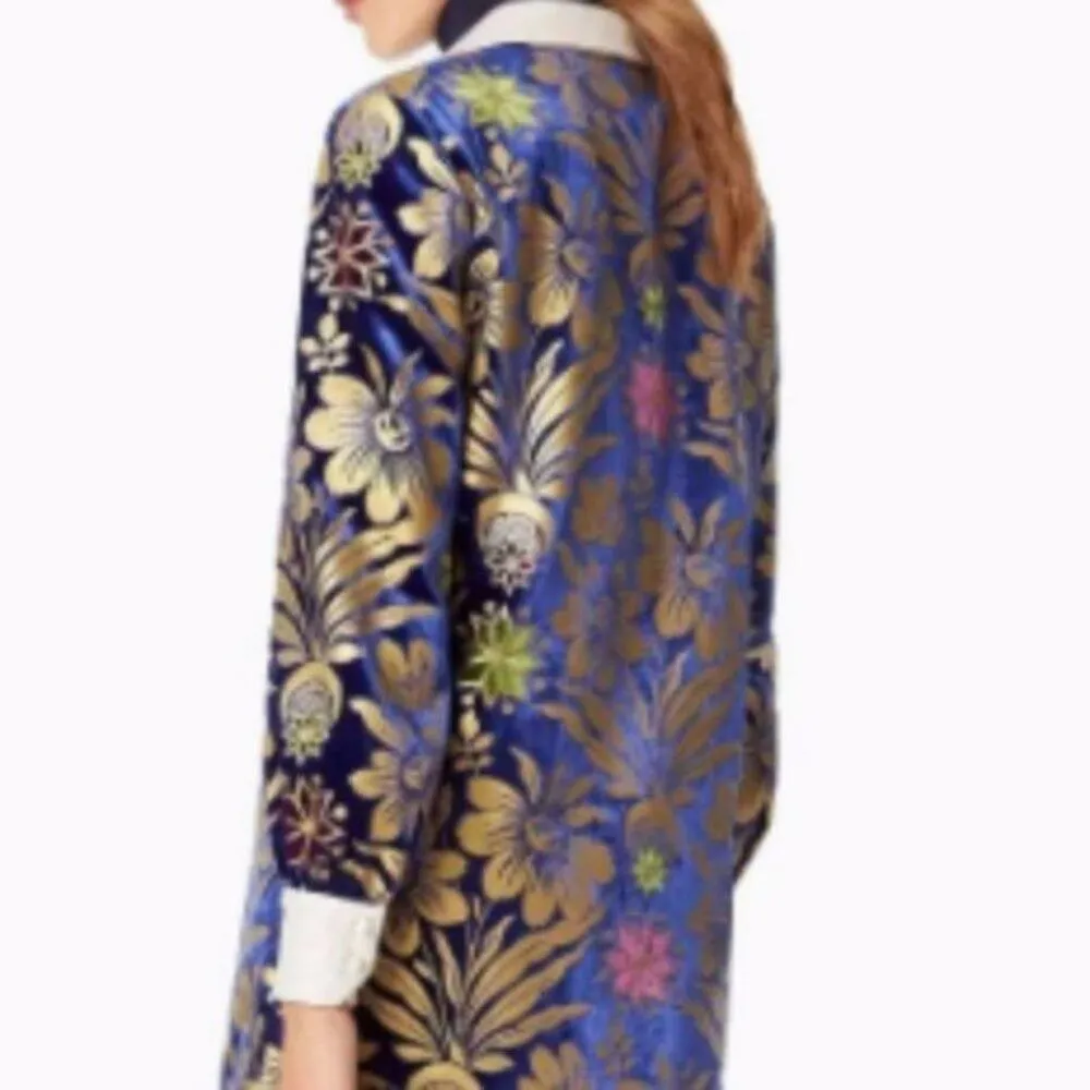 Tory Burch Thelma Floral Print Shift Dress Blue Dahlia size 6 - Image 3