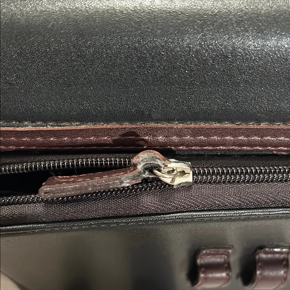 Western Inspired Brown and Black Crossbody Bag with Textured Leather - Image 10