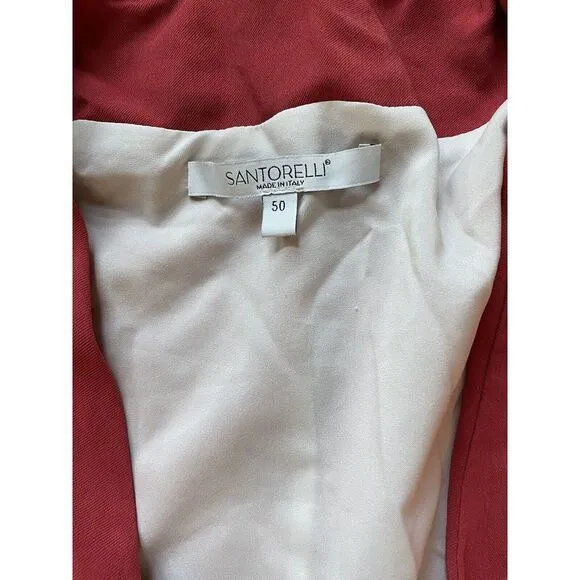 SANTORELLI Red Blazer With‎ Waistband size 50 US M Made in Italy Size M - Image 2