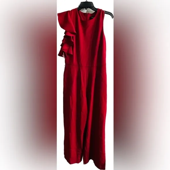 Maia NWT Sleeveless Ruffle Side Jumpsuit Crimson. Size‎ 6 Red - Image 6