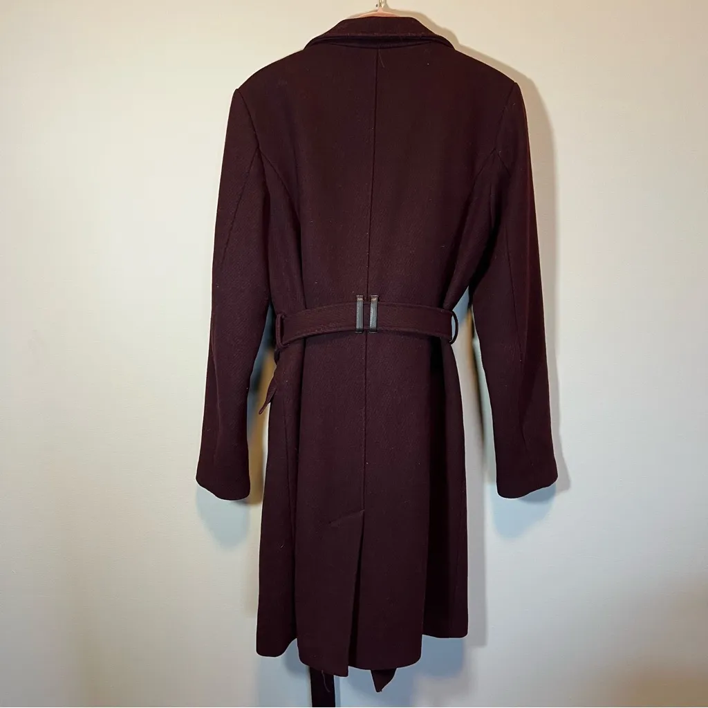 Cole Haan Maroon Wool Blend Winter Coat Women’s 8 - Image 13