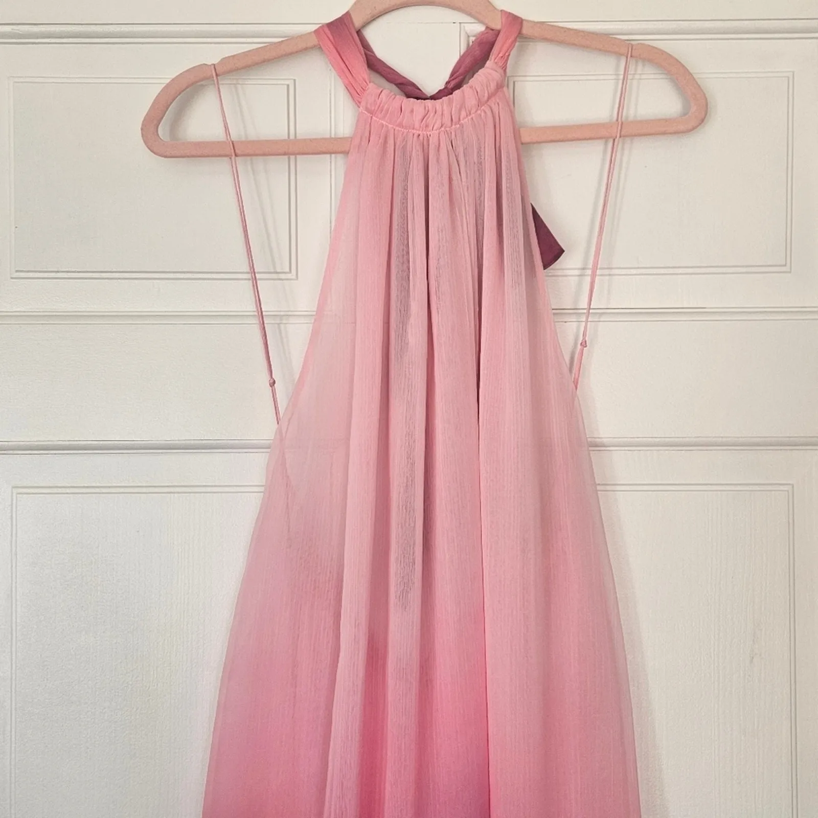 JONATHAN SIMKHAI Ombré Halter‎ Maxi Dress Pink Size Small - Image 7