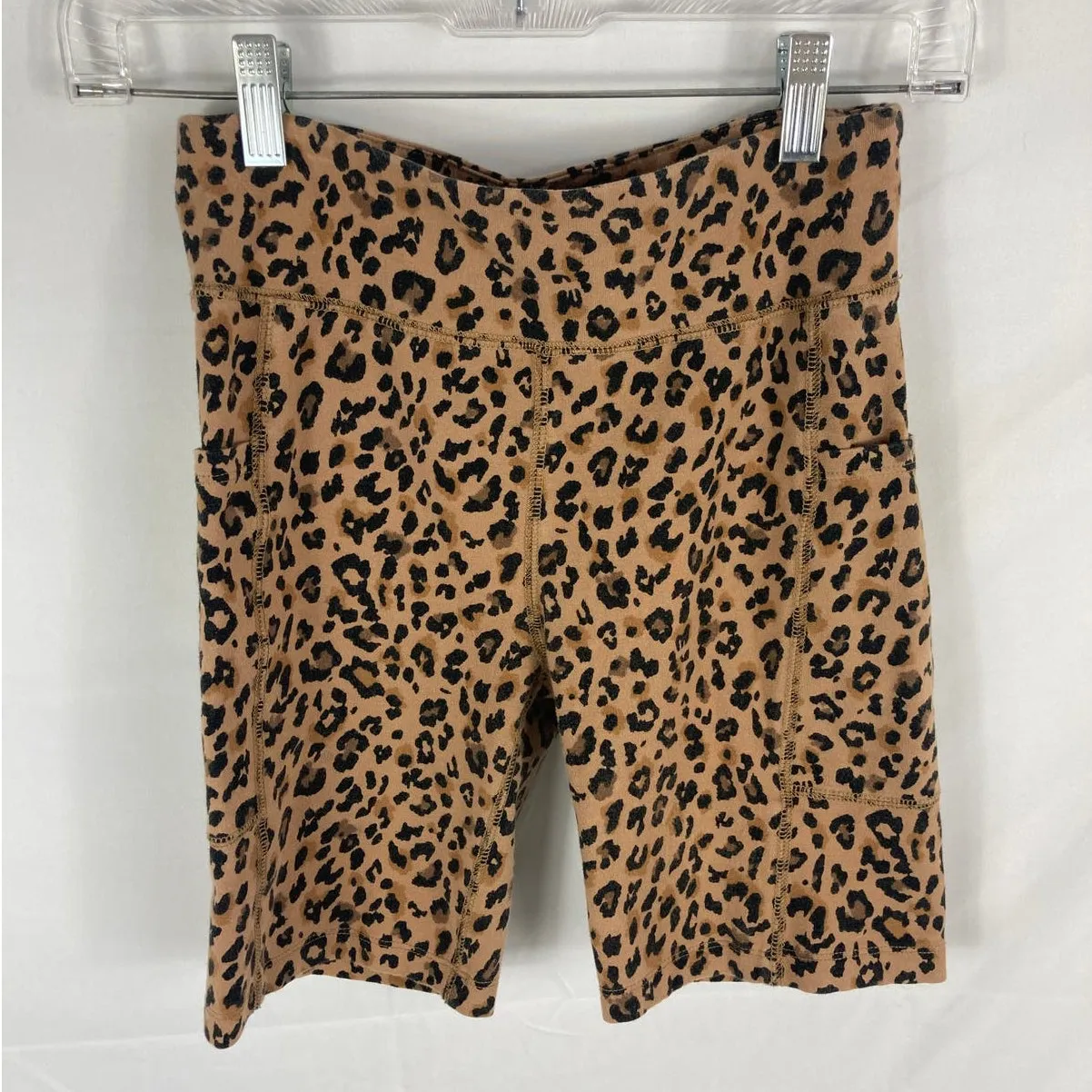 J Crew Animal Print Bike Shorts Size Small Brown - Image 3