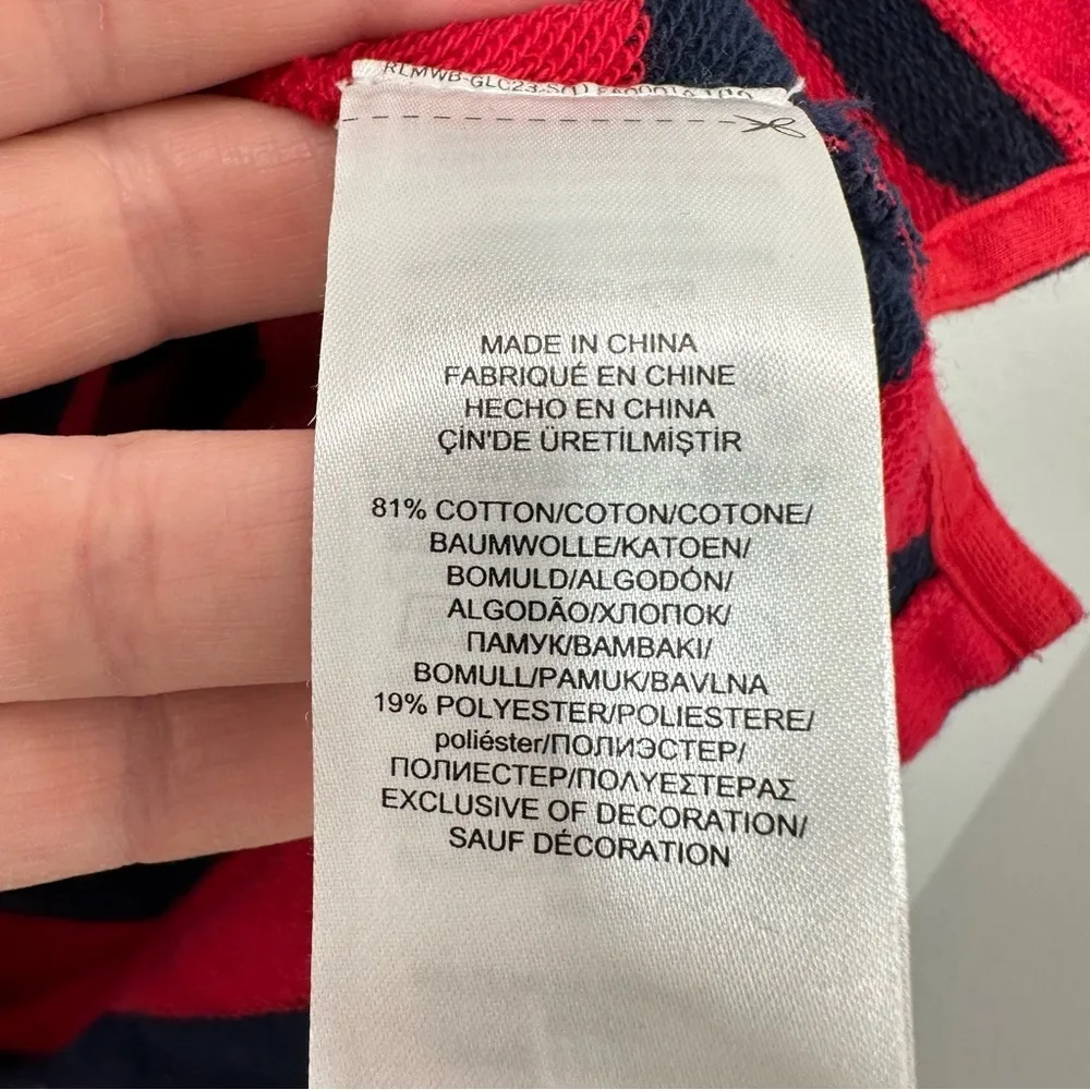 Lauren‎ Ralph Lauren Preppy Nautical Red Blue Striped Logo Embroidered Boatneck - Image 5