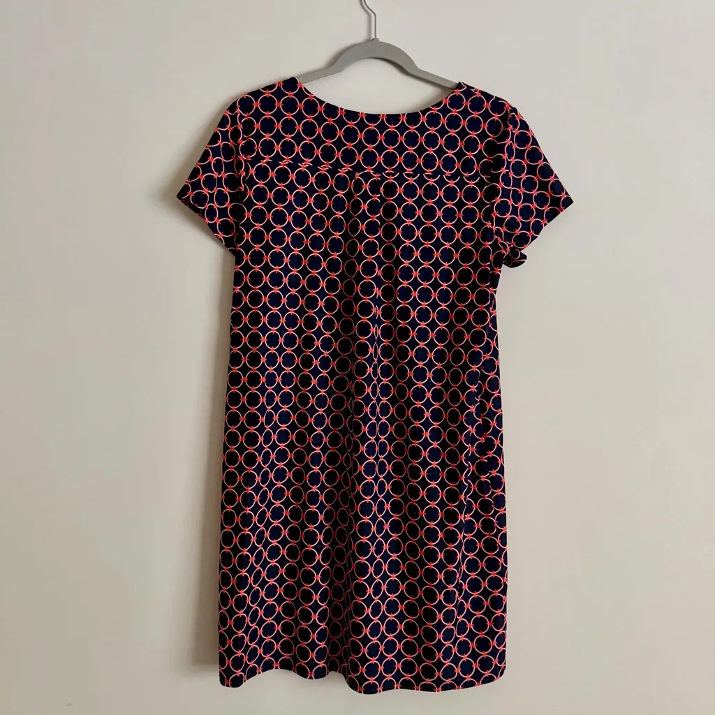 Jude Connally Red Blue Geometric Lightweight Jude Cloth Ella Dress Size Medium - Image 4