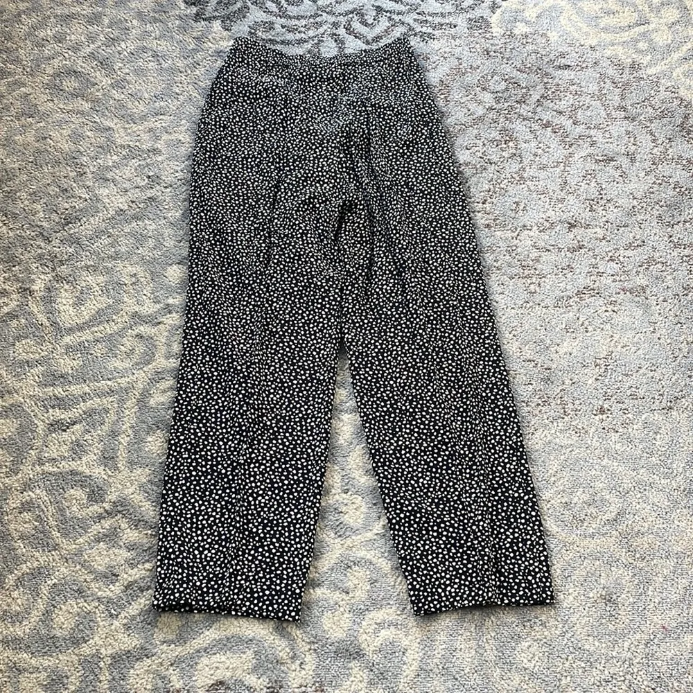Liz Claiborne Collection Vintage Two Piece Pantsuit Black & White Polka Dot 12 - Image 11