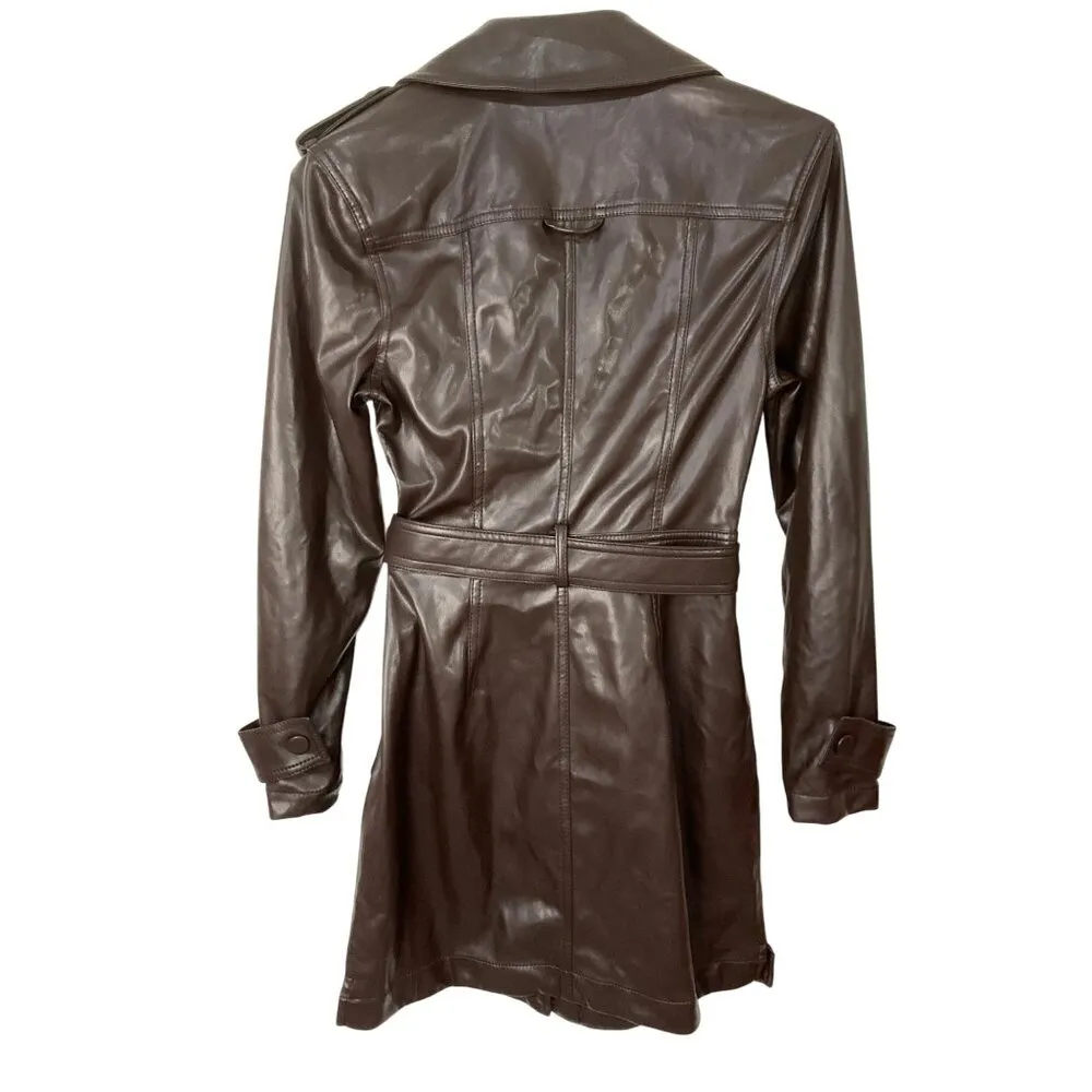 Jonathan Simkhai Chandler Vegan Leather Trench Mini Dress in Chocolate XSmall Brown Size XS - Image 6