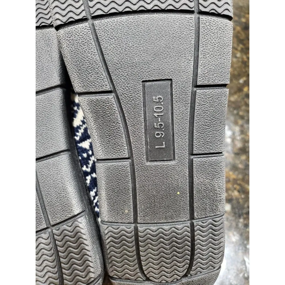 Club Room Blue & White Memory Foam Closed Toe Slip On Hoodback Clog Slipper 9.5 - Image 10