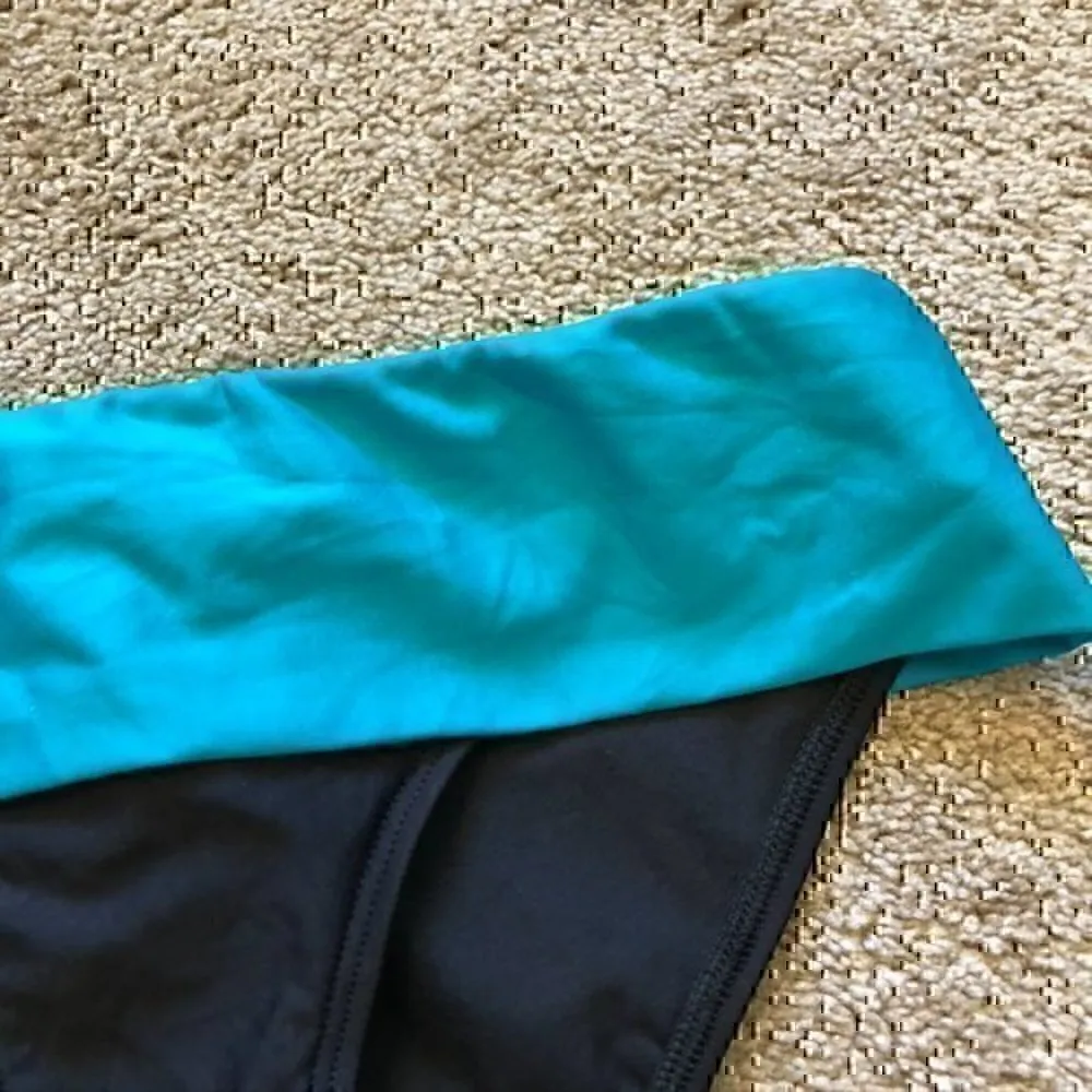 NEW NWT NEXT BY ATHENA Black Turquoise Blue Banded Retro Bikini Bottom Small S - Image 5