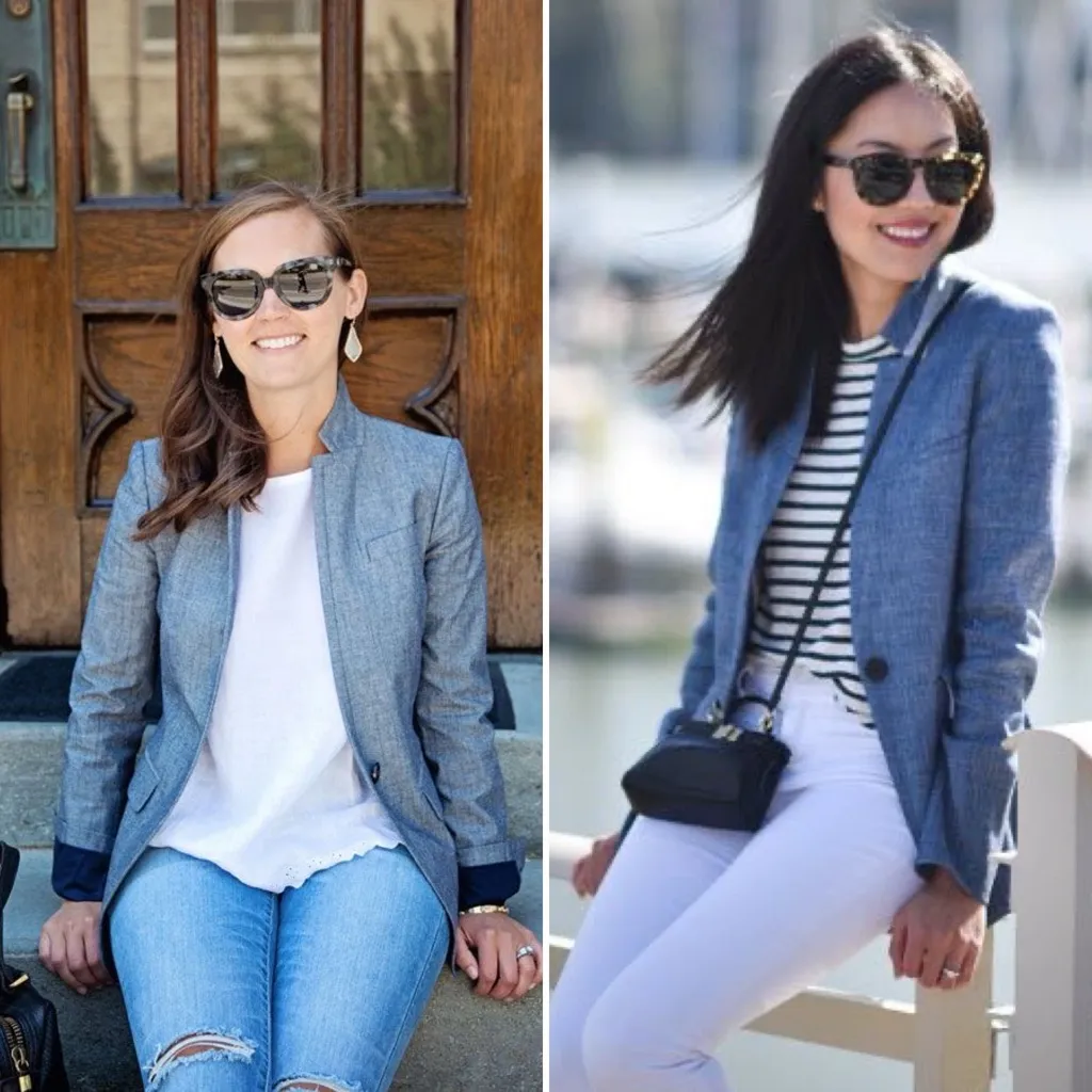 Veronica Beard Orchid Chambray Upcollar Jacket Size 4 - Image 4