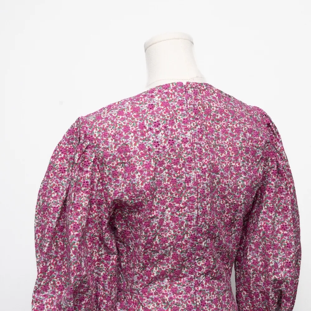 Maje Floral Embroidered Puff Sleeve Dress - Image 12