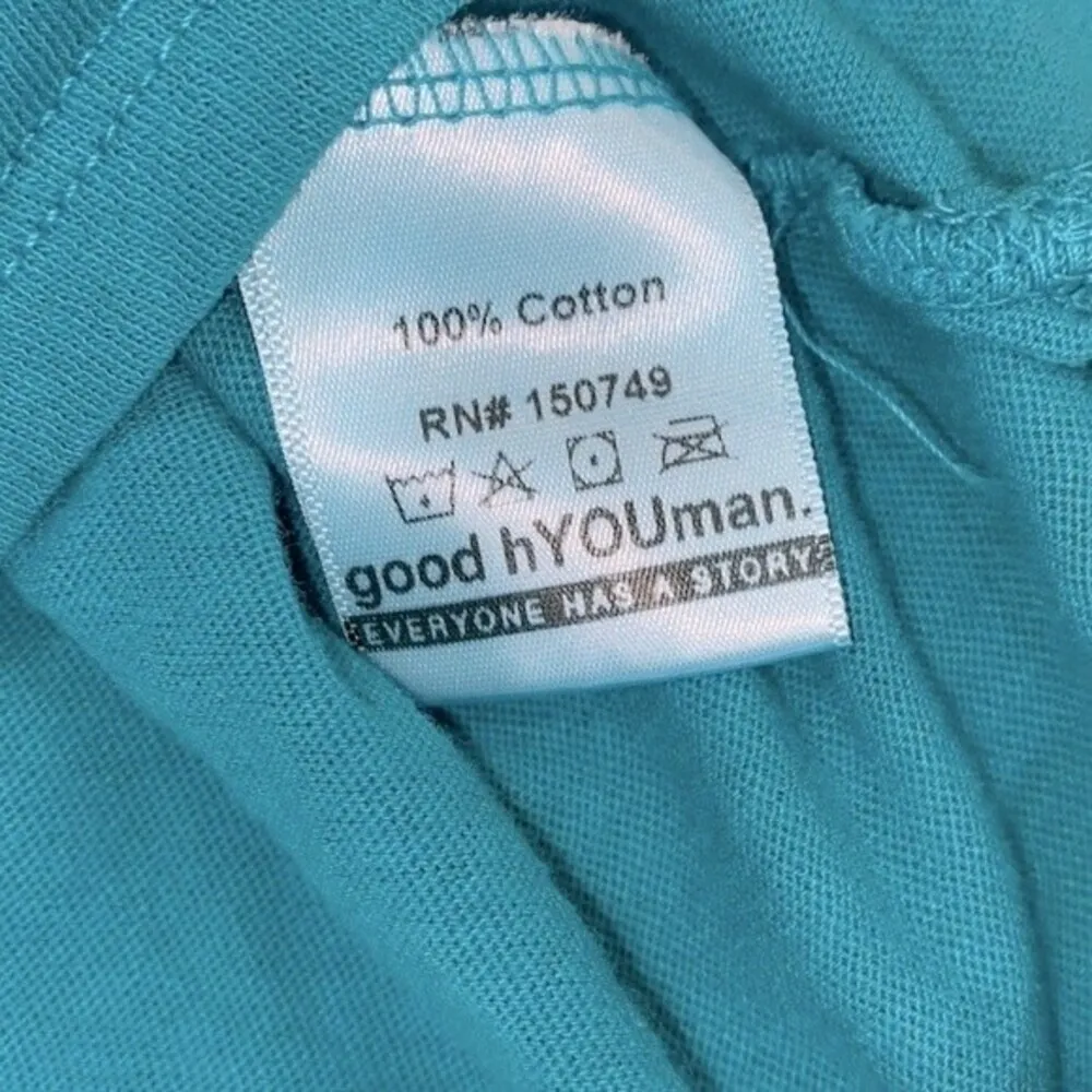 Good hYOUman. Turquoise weekend T-shirt size small - Image 5