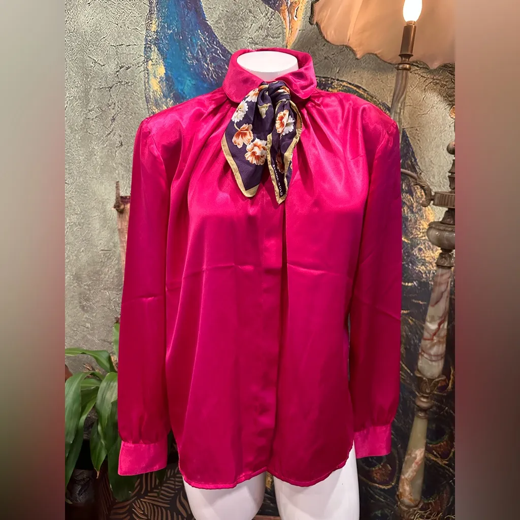 EUC VINTAGE Josephine  Pink Long Sleeve Button Down Blouse - Image 12