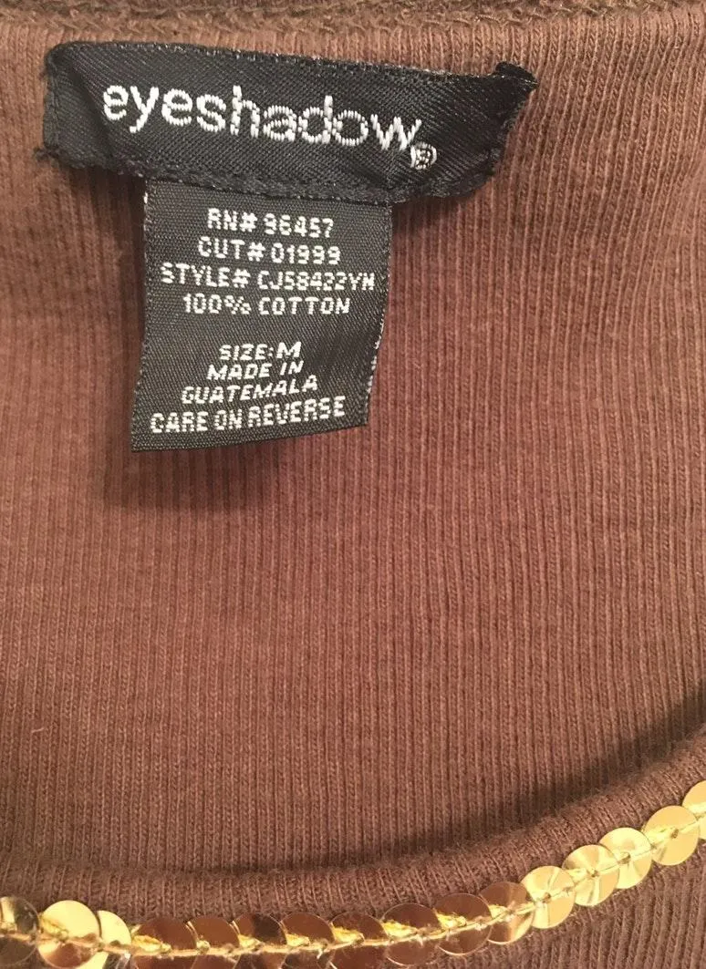 Eyeshadow Brown Sequence Tank Top Size M - Image 4