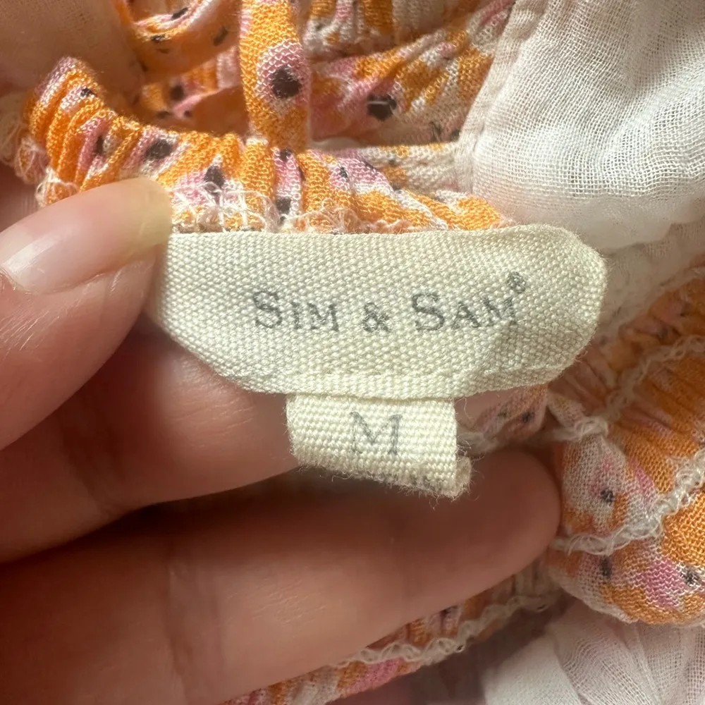 Sim and Sam Orange Square Neck Mini Dress size medium - Image 6