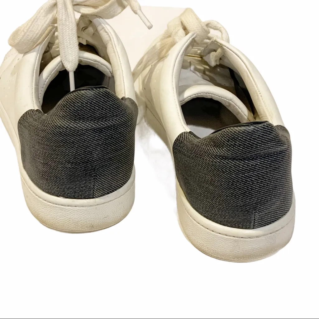 Vince Womens Size 7 White‎ Leather Varin Mixed Media Low Top Fashion Sneakers - Image 6