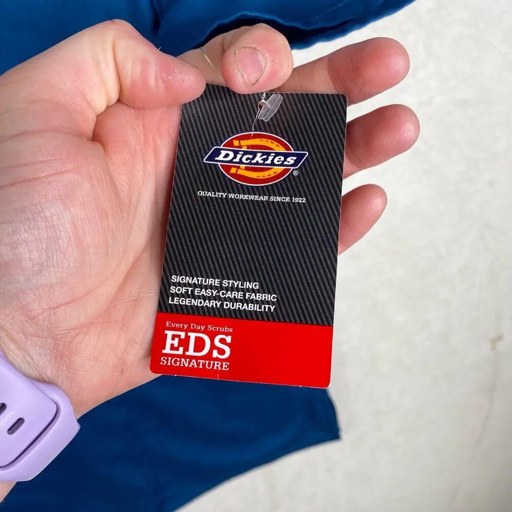 NWT Dickies Royal Blue Womens Modern Classic Short Sleeve V-Neck Scrub Top Large - Image 6