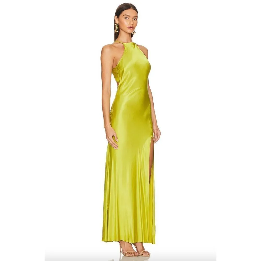 Bec + Bridge Teresa Halter Strappy Maxi Dress Wasabi Green Womens Size 10 - Image 4