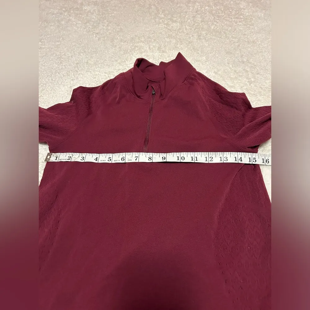 Lululemon Burgundy Quarter Zip‎ Sweater Size 4 - Image 4