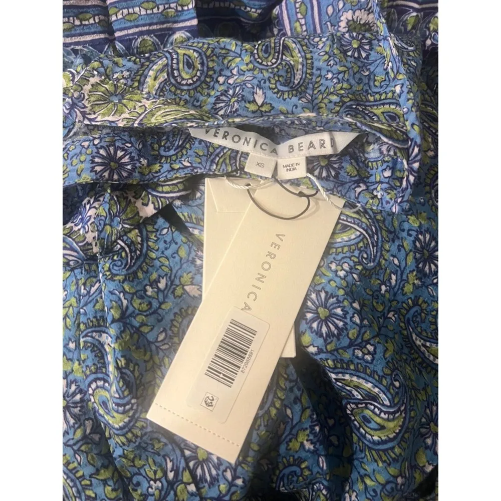 Veronica Beard Windansea Paisley Maxi Dress Blue Electric Multi Size XS NWT - Image 11