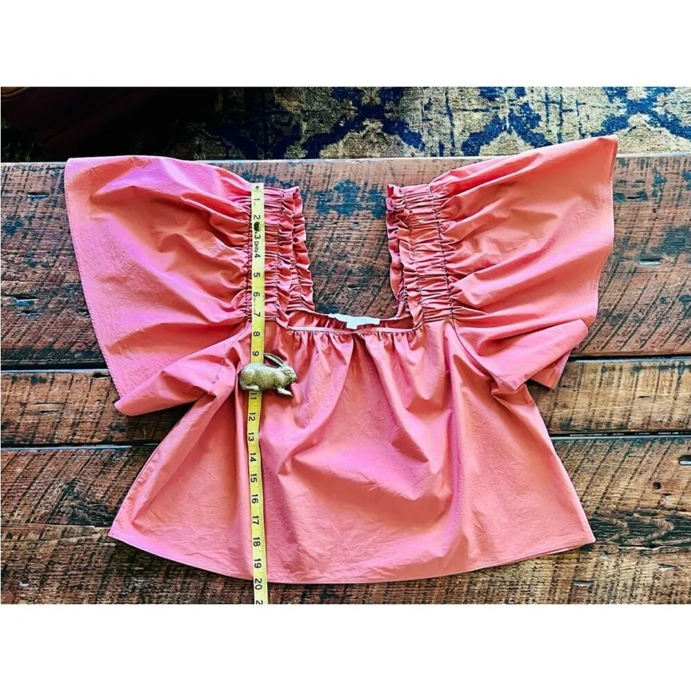 Salmon Karlie poplin square neckline size medium - Image 9