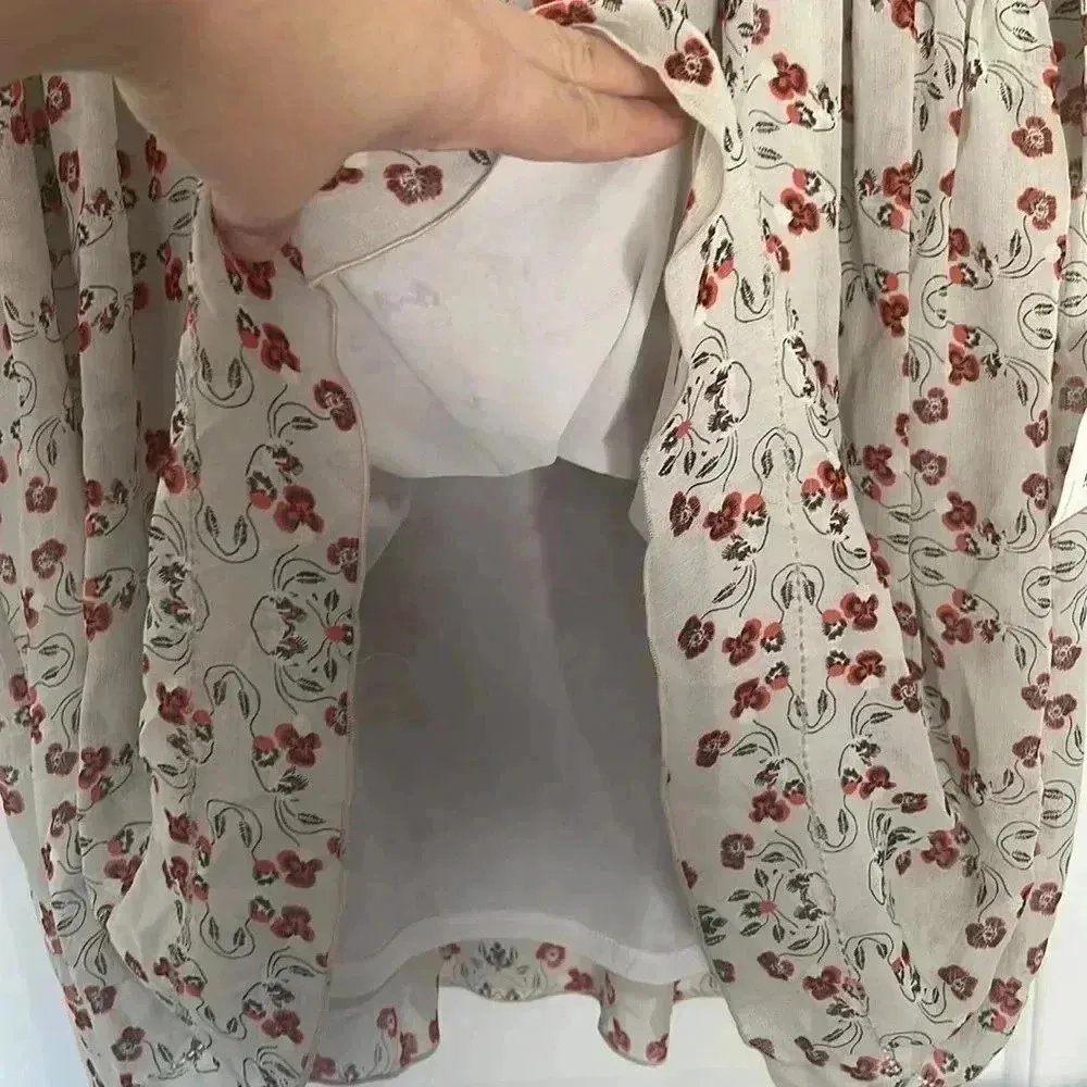 SUNO Floral Silk Dress Sz 2 Orange - Image 8