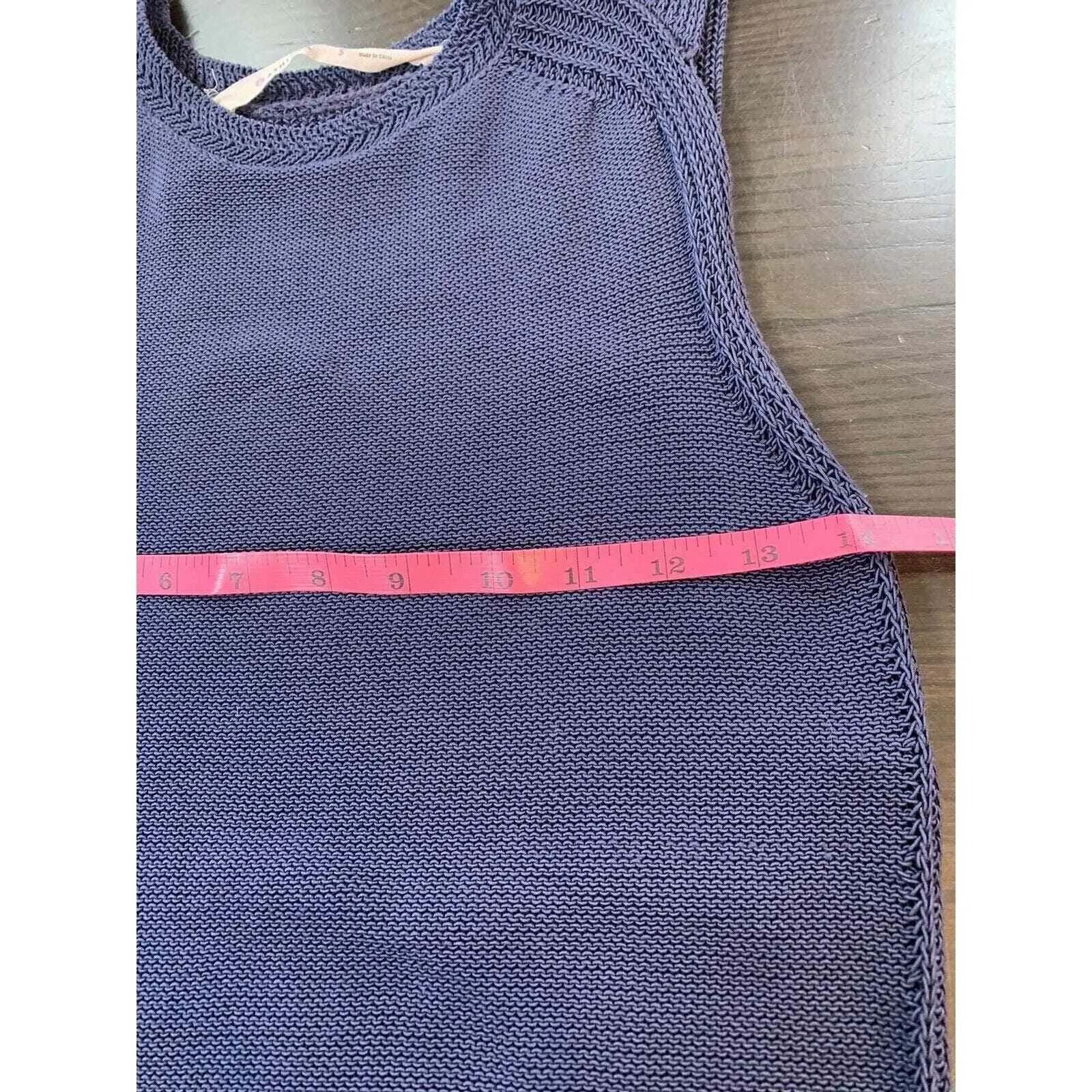 Athleta Tunic Small Tank Top Navy Knit Beachy Swim‎ Cover Up Slits Coastal Boho - Image 8