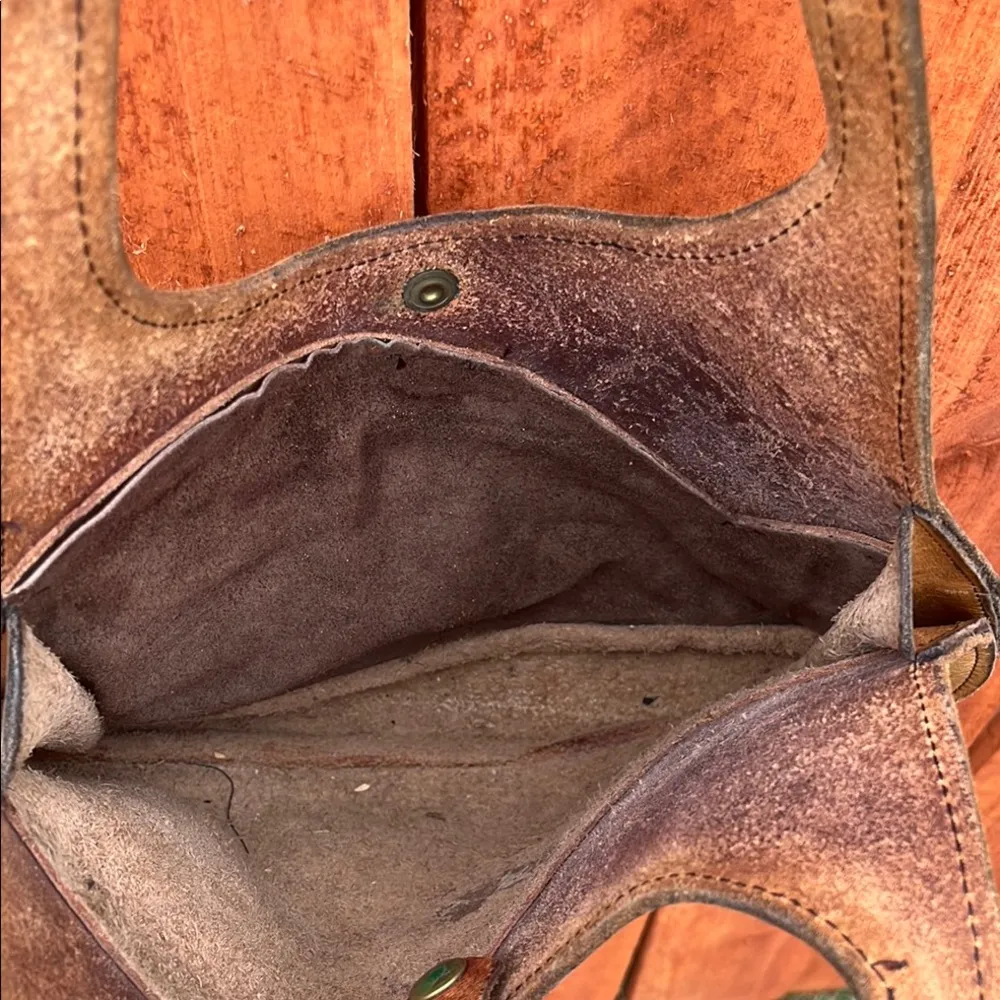 Brown and Tan Hobo Bag with Crescent Shape - Image 4