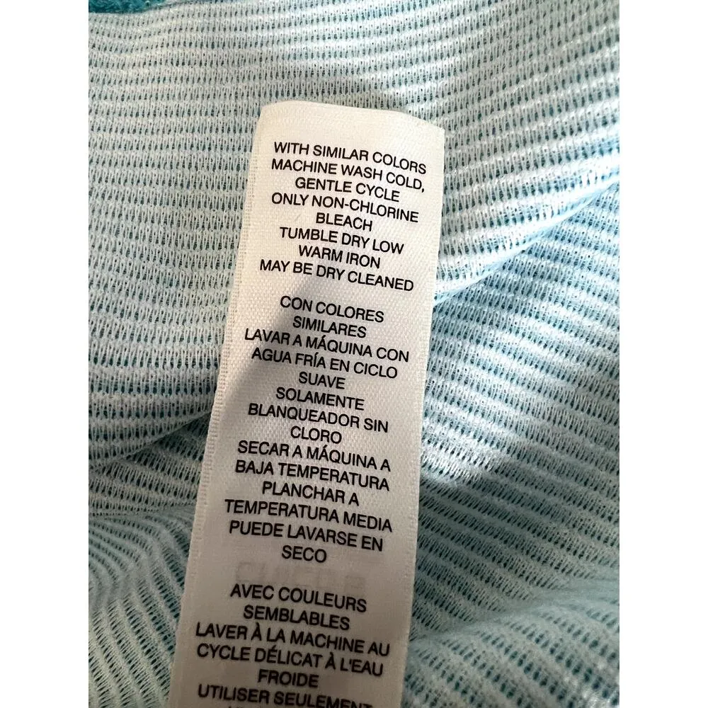 Chico's womens size 3 top blue/white pinstripe short sleeve scoop neck summer - Image 9