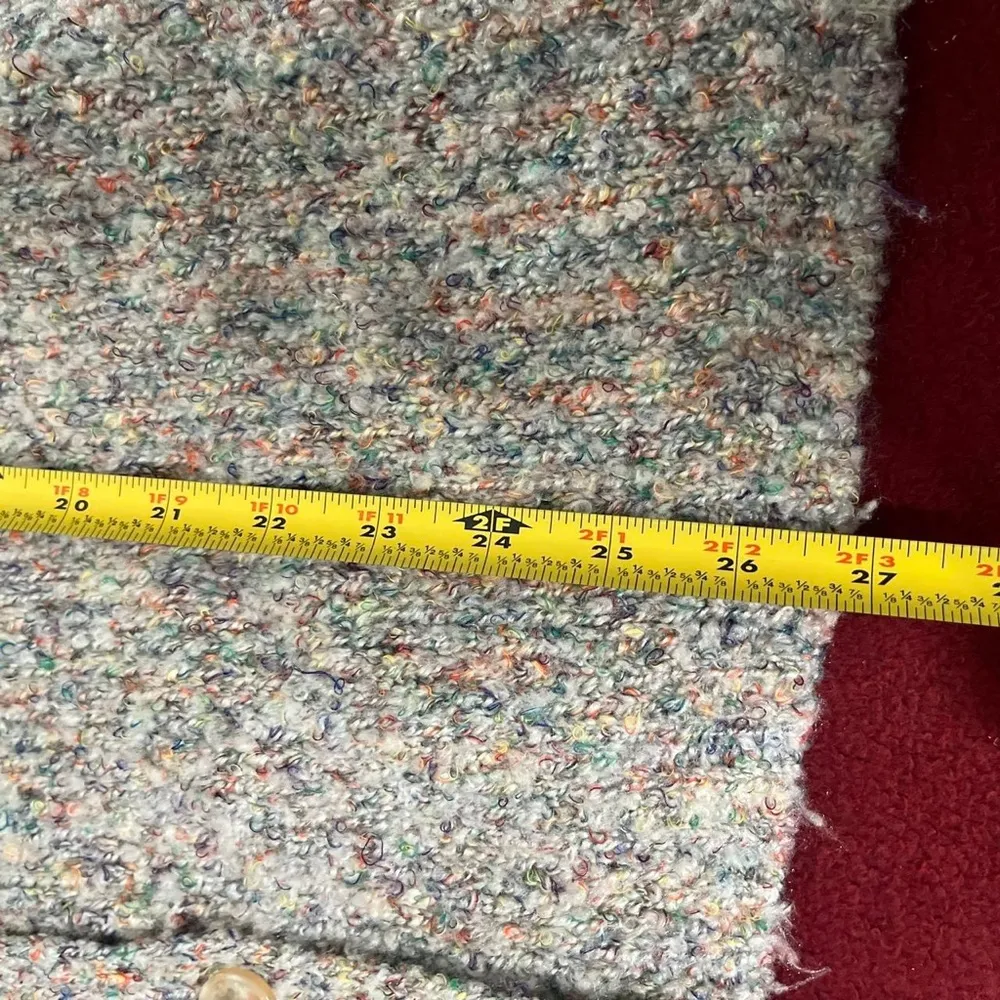 Dressbarn woman white multicolored cardigan sweater collared knit jacket 
3X - Image 4