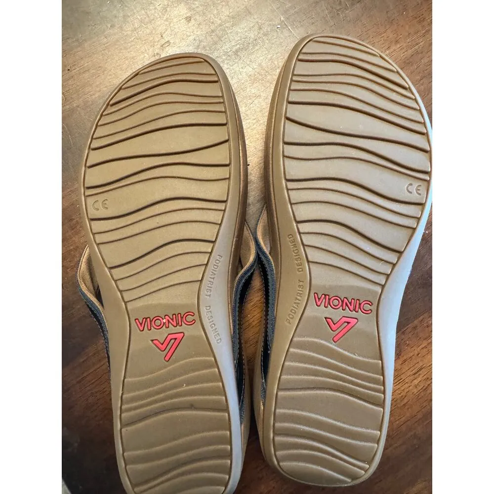Vionic black thong sandals women's size 10 - Image 4