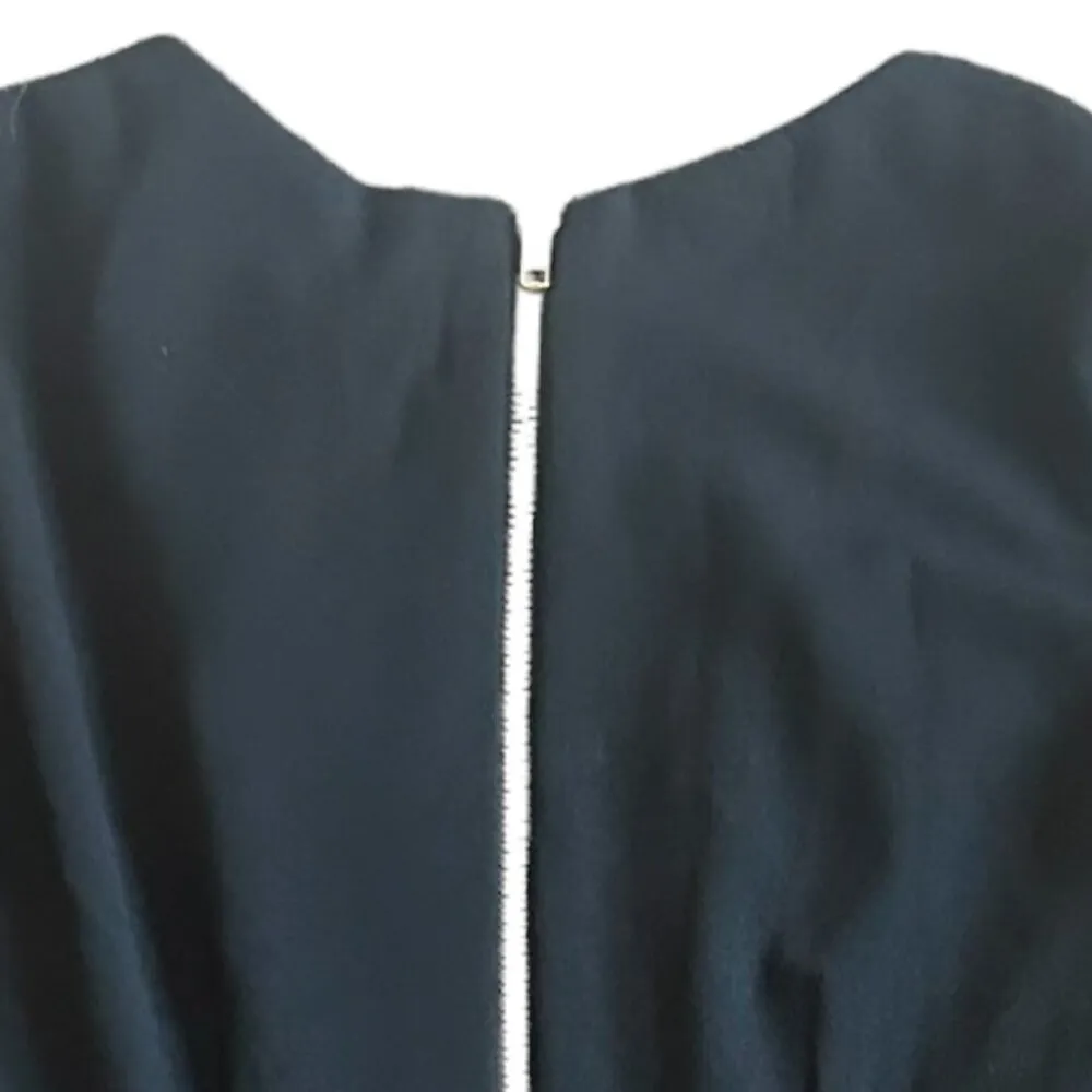 Avery G Black Dress Puff Bell Sleeves Cocktail Party Back Zip Size 8 Women's - Image 9