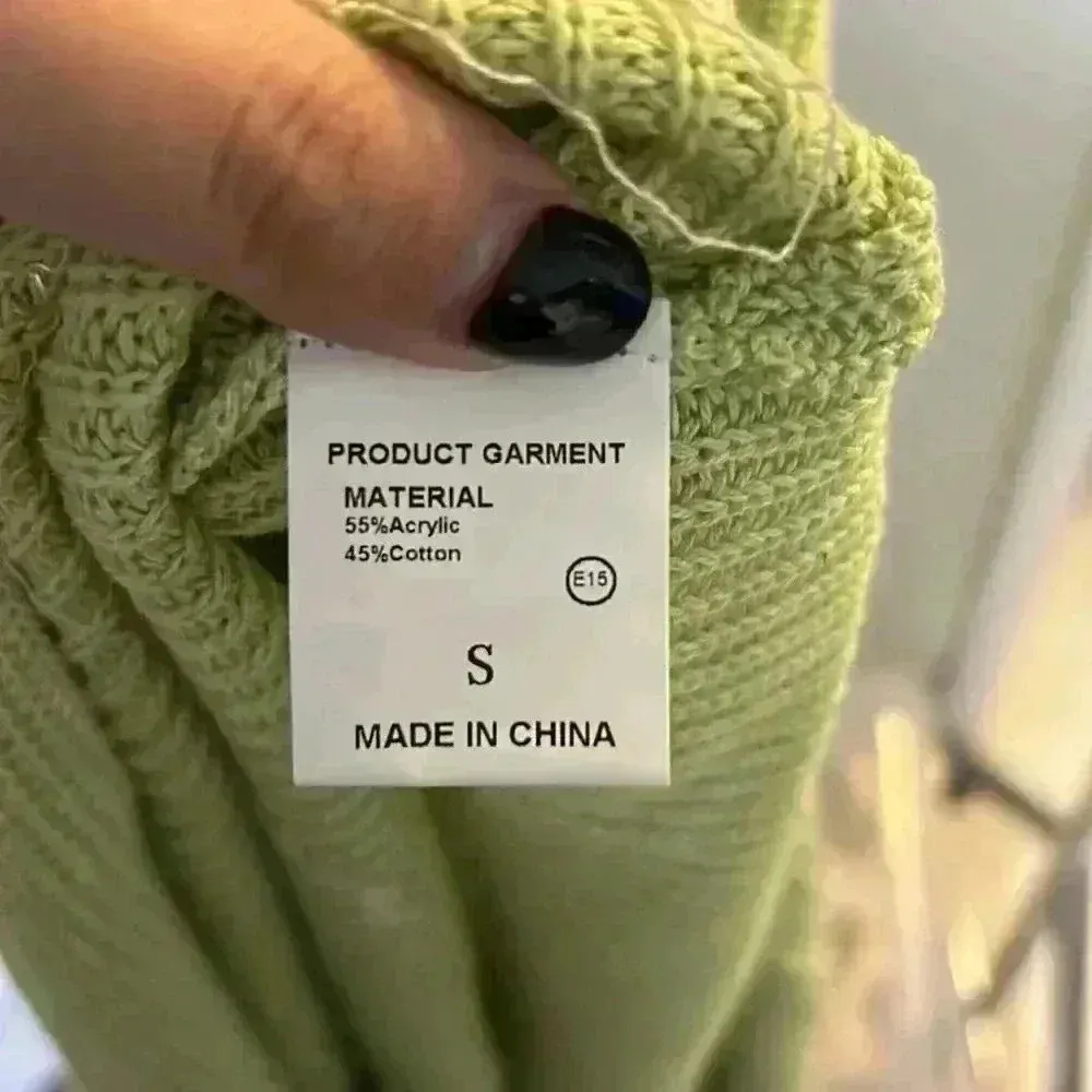 Ribbed knit midi dress Green - Image 3