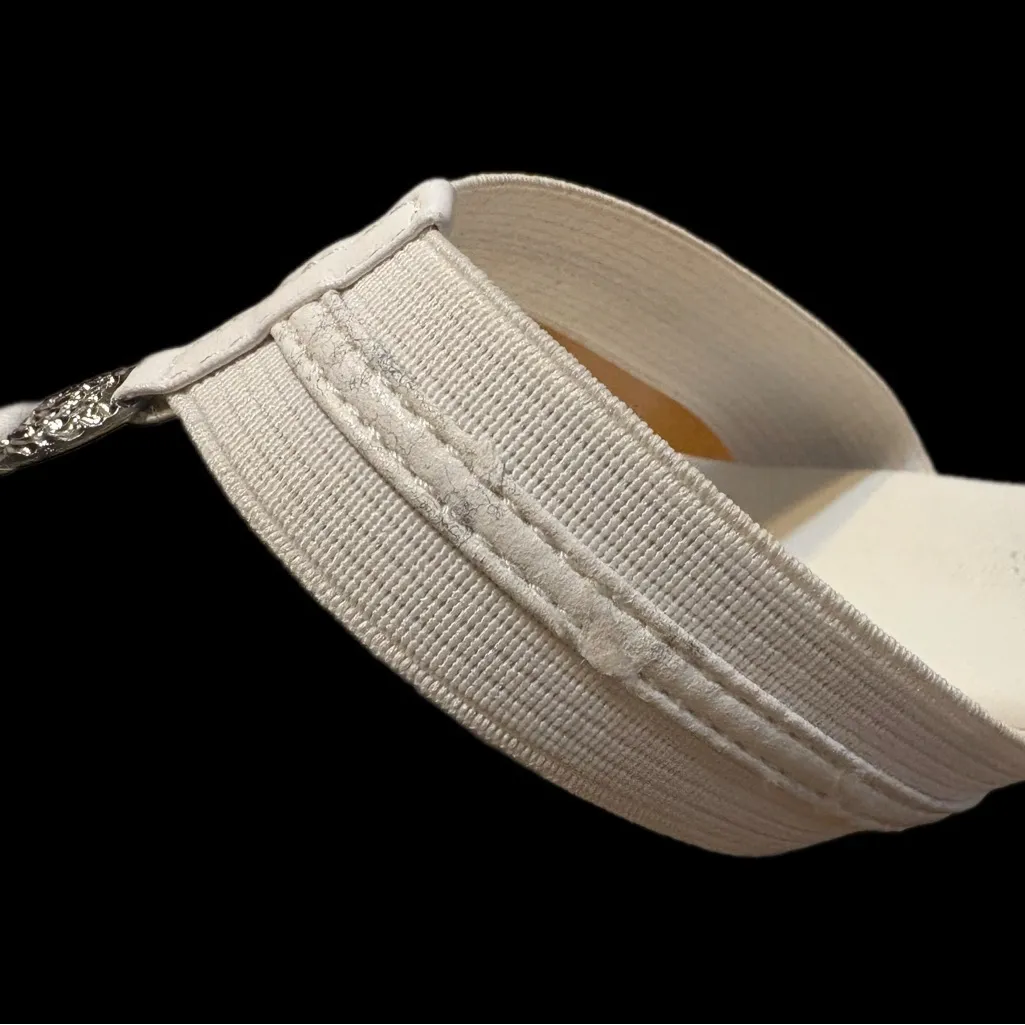 Nine West White Sandals with Silver Detail - Image 5